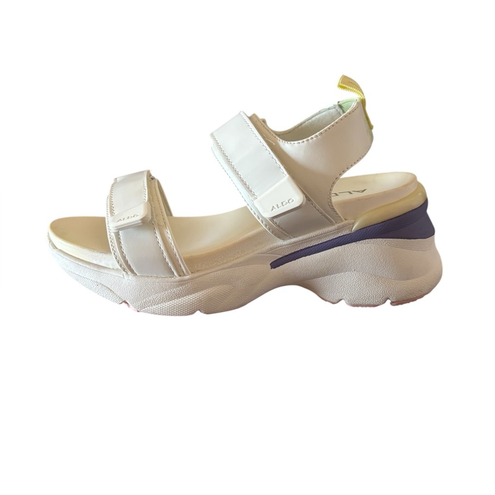 Aldo White and Purple Platform Sandals - Picture 2 of 10